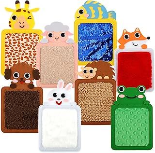 8Pcs Animal Sensory Mats, Mini Sensory Floor Tiles for Autistic Children, Sensory Tiles for Kids with Unique Textures Children Sensory Room Equipment Special Needs Development Toys (8Pcs Felt)