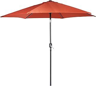 VonHaus Parasol 2.7M – Parasol Umbrella for Outdoor, Garden, Patio – Sun Shade Canopy with Hand Crank, Tilt Function, UV30+ Protection, Air Vent, Powder Coated Steel Frame