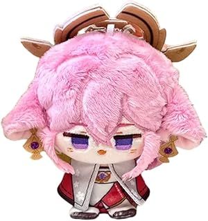 Anime Plush Keychain, 4" Cute Chibi Plush Figure Key chain Pendant for Backpack, Al Haitham Kaveh Zhongli Childe Doctor Plush for Genshin Fans