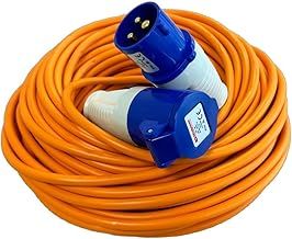 Crusader Products 25M Extension Lead Cable - Heavy Duty, 240V 16amp Camping Caravan Hook Up Cable Orange High Vis Orange Mains Power - Perfect For Campervan & Motorhome (25M)