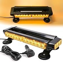 30LEDs Flashing Beacon Light - Recovery Warning Strobe Lighting Bar IP65 with 4 Magnetic Base 7 Flash Patterns for 12V/24V Emergency for vehicles Car Trailer Roof (Amber)