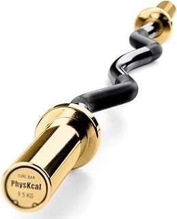 PhysKcal 4-6ft Olympic Barbell, EZ Curl Bar with Smooth Bushing & Bearing for 2'' Weight Plates, International Barbell for Press, Squat and Deadlift, Excellent for Biceps Curls and Triceps Extensions