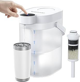 Waterdrop FreshTaste Soften Water Instant Electric Rechargeable Water Filter Jug, 4L Water Filter Dispenser, Reduce Calcium, Chlorine, Lead, Copper, Purify, White (Replacement Filter: WD-EWFS)