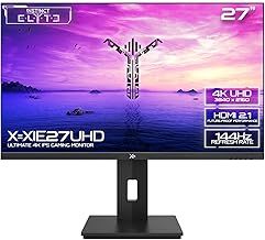 𝗫= 27 Inch Gaming Monitor • 3840 x 2160 • 144Hz • 1ms MPRT • IPS • 4K UHD • RGB • G-Sync/FreeSync • HDR400 • HDMI 2.0, DisplayPort 1.4 • Tilt/Height Adjustable • Vesa Mountable • (XIE27UHD | Black)