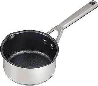 Ninja ZEROSTICK Stainless Steel Cookware 16cm Milk Pan, Long Lasting, Non-Stick, Induction Compatible, Oven Safe to 260°C, Cast Stainless Steel Handle C61216UK