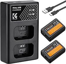 K&F CONCEPT NP-FW50 Battery and Charger Set Compatible with Sony ZV-E10, Alpha 7, A7, A7II, A7RII, A7SII, A7S, A7S2, A7R, A7R2, A5000,A6000, A6500, A6300, NEX-3, NEX-5