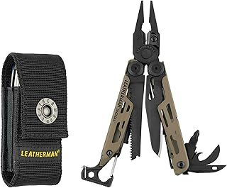 Leatherman Signal Multi-Tool - 19 Tools for Camping & Survival, Brown with Nylon Holster