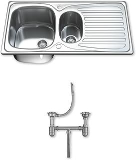 Dihl 1.5 One & Half Bowl Stainless Steel Kitchen Sink with Drainer & Waste 1501