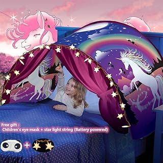 Bed Tents For Girls Boys,Pop Up Tents For Kids With Light,Kids Dream Bed Tent,Sleep Tent,Children's Playrooms,Christmas Birthday Gifts (Unicorn)