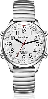 Hearkent Atomic British English Talking Watch for Blind or Visually impaired or Low Vision People Man and Woman Size (Expansion Siler, Woman)