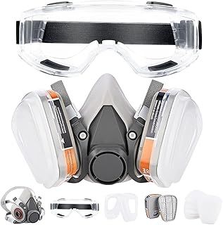 Respirator Mask, Dust Gas Mask withFilter, Paint Mask, Chemical for Dust, Organic Vapors,Chemicals Protection with Safety Goggles