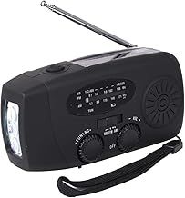 Emergency Hand Crank Radio with LED Flashlight for Camping, Emergency, AM/FM NOAA Portable Weather Radio (Black)