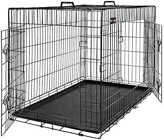 Feandrea Dog Cage, Dog Crate with 2 Doors, 122 x 74.5 x 80.5 cm, Black PPD48BK