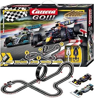 Carrera Go!!! Max Performance | Formula 1 Race Track Set | Max Verstappen vs Louis Hamilton | 2 Slot Cars Including 2 Hand Regulators with Turbo Button | Includes Looping, Crossing, Fly-Over and Lap