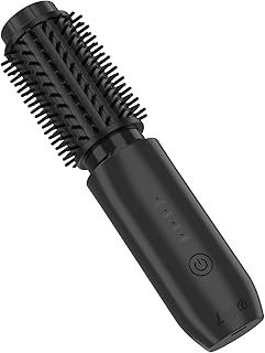 Leeko Cordless Heated Hair Curling Brush, 3 in 1 Hot Hair Brush 40mm, Portable Heated Hair Curler and Straightener Brush with 4 Temperatures,7000 mAh USB Rechargeable Cordelss Hair Curler (Black)