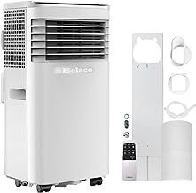 Belaco Portable Air Conditioner, 9000 BTU 4-in-1, Air Conditioning Unit, Fan & Cooling, Dehumidifier, Remote control with 24Hr Timer, Dual Window kit Included with Class A Energy Efficiency Rating