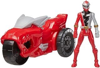 Power Rangers Dino Fury Rip N Go T-Rex Battle Rider and Dino Fury Red Ranger 15-cm-Scale Vehicle and Action Figure Toys, Multicolor (F4213)