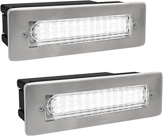 Long Life Lamp Company 2 pack LED Brick Light LED Garden Wall Light Cool White Colour Energy Saving