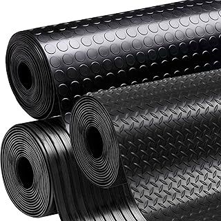 Rubber Flooring 3mm Thick Garage Floor Mat Waterproof Anti Slip Dot Diamond Wide Rib Checker Styles Available DOTTY DEALS (Checker Style 2m x 1.5m)