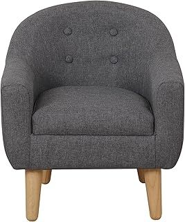 DGBAOBEI Single Linen Fabric Children's Armchair, Toddler Sofa and Couch with Wooden Legs, Gift for Kids Under 4 Years Old (Grey)