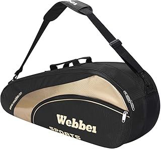 XGOPTS 6 Racquet Badminton Racket Bag Single Shoulder Squash Racket Bag with Shoes Storage Waterproof Dustproof Gym Bag Large Capacity Sports Euipments Handbag for Badminton Racquets and Tennis
