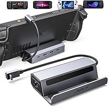 JSAUX Steam Deck Dock 4K@120Hz, 5-in-1 Docking Station for Steam Deck/OLED/ASUS ROG Ally X/Lenovo Legion go/MSI Claw, Dock with HDMI 2.1, 100Mbps Ethernet, Dual USB A 2.0 and 100W USB C Port-HB0602