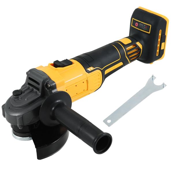Cordless Angle Grinder Compatible with Dewalt 18V/20V Battery, 125MM 7800RPM Brushless Angle Grinder Kit with Auxiliary Handle for Cutting, Grinding, Polishing, Rust Removal(Battery Not Included)