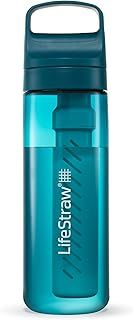 LifeStraw Go Series — BPA-Free Water Filter Bottle for Travel and Everyday Use Removes Bacteria, Parasites and Microplastics, Improves Taste, 22oz Laguna Teal