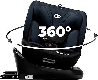 Kinderkraft I-Grow Child Car Seat, I-Size 40-150 cm, 360 Degree Rotation, Isofix, Base Station, RWF and FWF, Special Safety Systems, Easy to Clean, from Birth Group 0/1/2/3 0-36 kg, Black