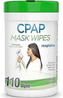 resplabs CPAP Mask Wipes Unscented, Alcohol-Free CPAP Cleaner for Full Face, Nasal, Masks & Cushions - 110 Pack