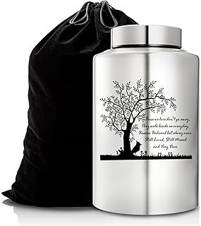 Tree of Life Adult Cremation Urn for Human Ashes - Large Memorial Urn with Black Velvet Bag, Funeral & Burial Urns for Home,Still Loved, Still Missed