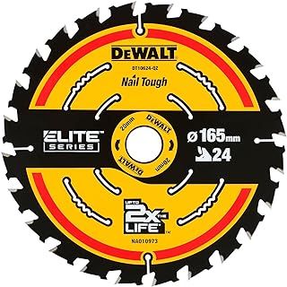 DEWALT DT10624-QZ Premium Circular Saw Blade ELITE SERIES - 165 mm x 20 mm 24T
