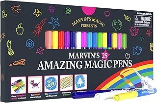 Marvin's Magic - Original x 25 Amazing Magic Marker Pens - Colour Changing Pen Art - Create 3D Lettering or Write Secret Messages - Includes 25 Magic Marker Pens