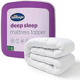 Silentnight Deep Sleep Mattress Topper Single Bed - Soft Supportive Comfortable Durable Bed Topper with Easy Fit Elasticated Straps - Hypoallergenic and Machine Washable - Single - 190x90cm
