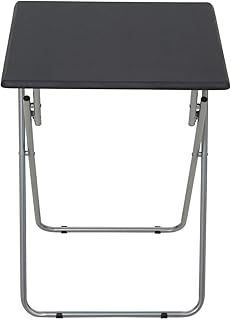 Space Saving Folding Table Side Table Picnic Garden Patio BBQ Party Table Home Furniture Office Compact Desk Study Desk with Metal Legs - Grey