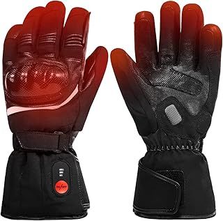 Heated Motorcycle Gloves,7.4V 2200MAH Electric Rechargeable Battery Waterproof Riding Gloves Men Women for Winter Biking Cycling Hunting Fishing Ski Snow Insulated Glove Hand Warmer Moto Gloves