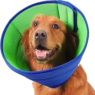 Soft Dog Cone for Dogs After Surgery, Buster Collars for Dog and Cat, Adjustable Neck Recovery Collar for Pets, E-Collars for Dogs, Protective Head Cone for Pets Prevent Licking (Blue Size 7)