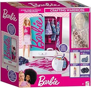 TOPLINE Barbie Wardrobe Fashion Ultimate Gift - Craft Your Own Outfit With Doll, Pattern & Equipment Included. Toys for Christmas Stocking Fillers, Secret Santa Gifts Card