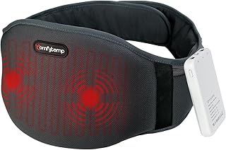 Comfytemp Cordless Heat Pad for Back Pain Relief with Vibration Massager, Portable Heat Belt with 3 Heat Levels, Auto-off, 5000mAh Power Bank, Rechargeable Heat Pad for Lower Back Lumbar Waist Abdomen