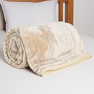 EGYPTO Luxury Single Black Fleece Blanket – Luxury Faux Fur Throw for Sofas & Bed – Anti Allergy – Warm & Cosy Blankets – Versatile Outdoor Blanket Throw Single (127cm x 152cm, Black)