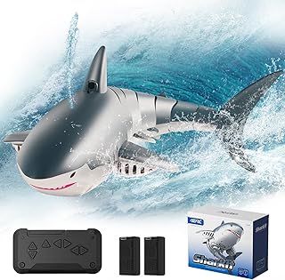 4DRC S6 Remote Control Diving Shark Toy, 2024 New Mini RC Shark Toys for Swimming Pool Fishbowl, RC Boat Toys Birthday Gifts for 6+ Year Old Kids Boys