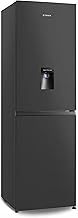 Teknix FFH1825WB 55cm Freestanding 50/50 Fridge Freezer - 256 Litre Capacity - Total No Frost - Non-plumbed Water Dispenser - Black, H182.5 x W55 x D56.2 (cm)