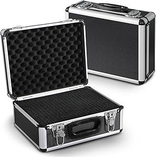 PeakTech 7300 - Carrying Case for Measurement Instruments, Resistant Aluminum Case, Tool Compartment, Foam Padding, with Padlock, Dustproof, M - 320 x 250 x 150 mm