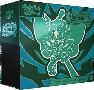 Pokémon - Trading Card Game: Top Trainer Box Crimson & Purple - Twilight Masquerade (1 Full Screen Promo Card with Turquoise Green Mask Ogerpon, 9 Booster Packs & Premium Accessories)