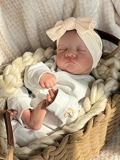 Reborn Baby Dolls 19 Inch Realistic Newborn Baby Dolls Soft Silicone Baby Doll with Clothes and Toy Accessories, White