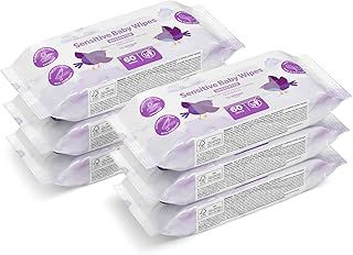 by Amazon Sensitive Baby Wipes 360 Wipes, 6 Pack of 60