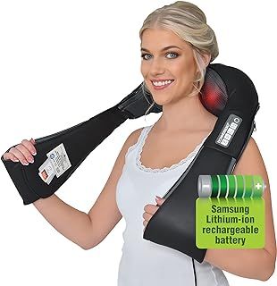 Cordless Neck Shoulder Back Massager with Heat - 7 Years Motor Warranty – 4D Deep Tissue, Shiatsu and Vibration Massage for Muscle Pain Relief - German Quality - Home, Car, Office Use