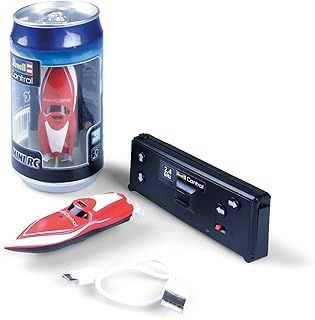 Revell Control 23569 Mini RC Speedboat - Red With Precise 2.4 GHz Control, 7.5cm in length