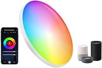 Smart LED Ceiling Light 30W, RGB + Adjustable White 2700K-6500K, 2000LM, Alexa & Google Compatible, Ø30cm, Energy Efficient Modern Minimalist Design, Durable ABS + PP Build (Without Remote)