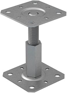 Galvanised 100-150mm Height Adjustable Elevated Post Base Support (Size: 100 x 100mm)